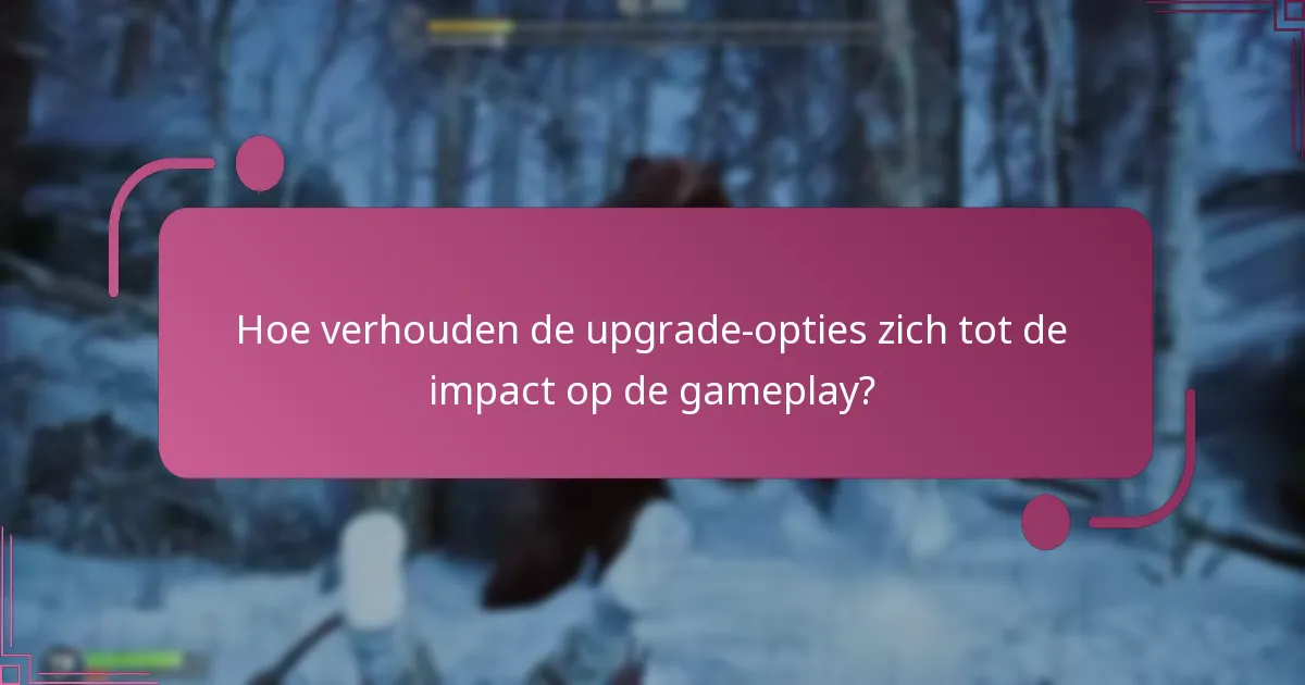 Hoe verhouden de upgrade-opties zich tot de impact op de gameplay?